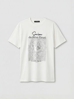 Bisiklet Yaka Bask?l? Kad?n Ti??rt