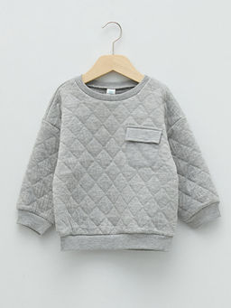 Bisiklet Yaka Uzun Kollu Erkek Bebek Sweatshirt