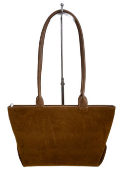 Женская сумка из искусственной замши, цвет коричнево-рыжий - Greta фото 2