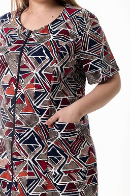 Халат на молнии М31430кс коричневый/синий - Елена фото 6