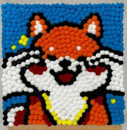 Картина из помпонов на подрамнике Draw Me! Funny fox, (20 х 20 см)