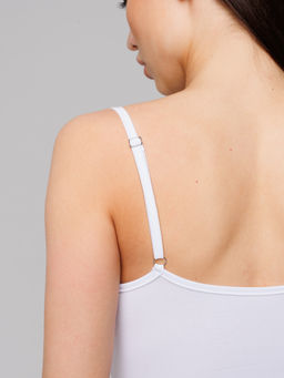 Женская майка на бретелях Lingeamo белая ЛТ-07 (1)  фото 9