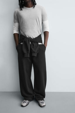 WIDE-LEG JOGGER TROUSERS - Zara фото 20