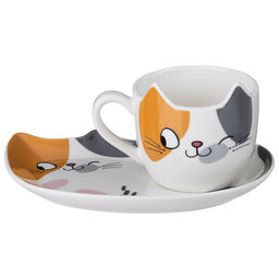 НАБОР ДЛЯ ЗАВТРАКА LEFARD CAT, 2 ПР.: КРУЖКА 190 МЛ, ТАРЕЛКА 18*12 СМ