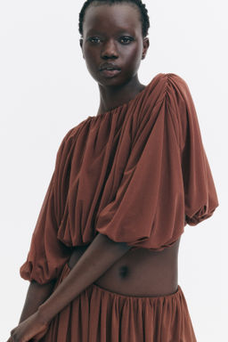 Top cropped con bajo globo - H&m фото 7