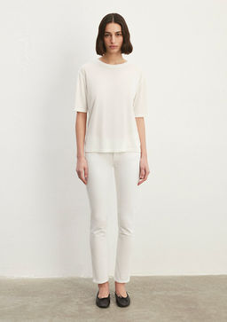 Beyaz Modal Basic Tisort - Mavi фото 3