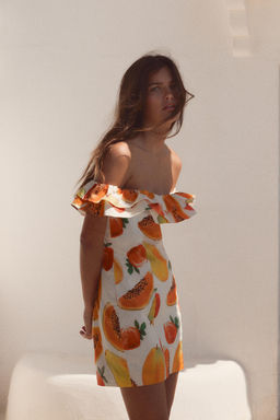 VESTIDO MINI VOLANTES ESTAMPADO FRUTAS / Naranjas - Zara фото 2