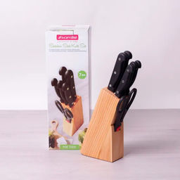 Набор ножей 7 пр нерж. с бакелит ручками на дер. подст., арт. 5122