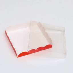 Цена за 5 шт. Коробка для печенья, красная, 15 х 15 х 3 см