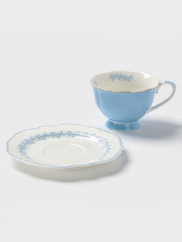 Чайная пара WY Royal blue, фарфор, 220 мл, голубая