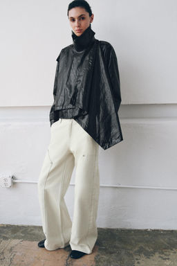 LEATHER EFFECT JACKET WITH SCARF ZW COLLECTION - Zara фото 5