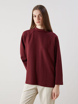 Dik Yaka Oversize Kad?n Sweatshirt Tunik