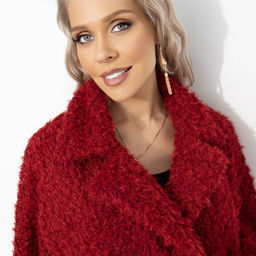 Розыгрыш. Полупальто с акцентным подкладом, Слишком заметна (красный закат, oversize, 50-56)