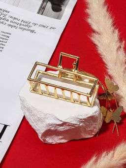 Крабик для волос «Анрия», прямой, 7×15 см, золото