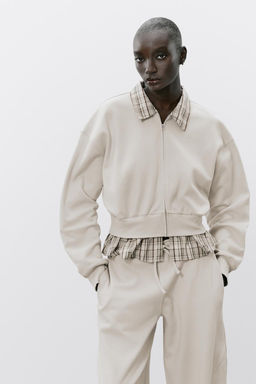 CONTRAST POPLIN SWEATSHIRT - Zara фото 2