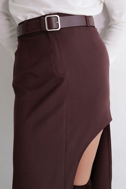 11591 Юбка с вырезом кофейная - Martichelli фото 8