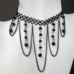 Чокер Госпожа крестики и цепочки, цвет чёрный ,30см
