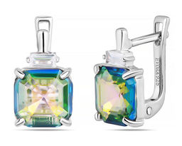 Серьги, мистик кварц синий, Хит