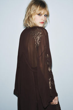 ZW COLLECTION LIMITED EDITION EMBROIDERED DRESS WITH BEADS - Zara фото 3