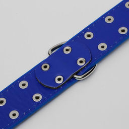 Ошейник клёпаный в 2 ряда, 65 х 3,4 см, ОШ 50-60 см, синий - Пижон фото 4