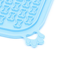 Коврик для лизания на присосках 18.518.5 см, силикон, голубой - Пижон фото 6