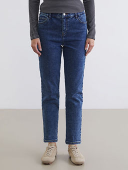 Beli Lastikli Slim Mom Kad?n Jean Pantolon