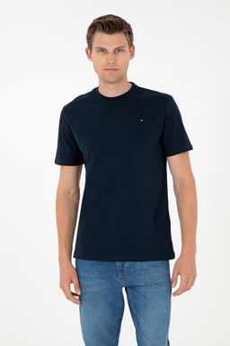 Мужская темно-синяя базовая футболка Неожиданная скидка в корзине