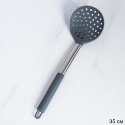 Шумовка силиконовая с металлической ручкой 34 см Грей / WRF-105 /уп 400/ - Галеонтрейд фото 2