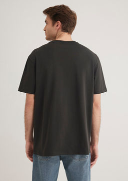 Bask?l? Antrasit Tisort - Mavi фото 4