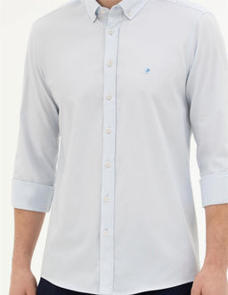 A__k Mavi Slim Fit Uzun Kollu G_mlek - Pierre cardin фото 6