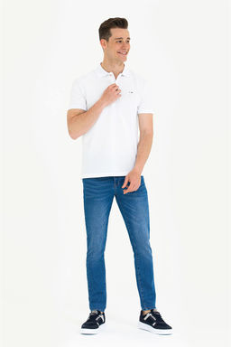 Мужская белая базовая футболка с воротником-поло - U.s. polo assn фото 11