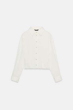 FITTED WAIST SATIN SHIRT - Zara фото 18