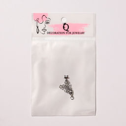 Замок карабин родированный «Звезда», 1.5×0.5 см, с удлинителем 7 см, серебро