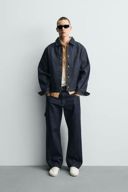 CAZADORA DENIM RELAXED FIT BORDADO / ?ndigo