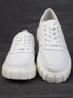 05-PDA97-1 WHITE Кроссовки женские (натуральная кожа)