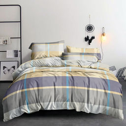 Постельное белье, комплект 2-х спальный "Клетка, пастель" 4 предмета: пододеяльник 175х215см, евро-простыня 220х240см, 2 наволочки 70х70см с клапаном-запахом, полисатин "Премиум SP" 85г/м2, упаковка "классическая" ПВХ 32х41см, "Домашняя мода" (Россия