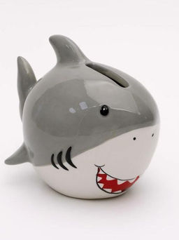 Копилка керамическая Акула/Shark, grey (15х8,5 см)