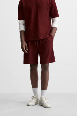 TEXTURED JOGGER BERMUDA SHORTS - Zara фото 10