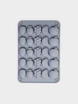 Форма для мармелада Доляна Фрукты, силикон, 21,3?14,4?1,5 см, 25 ячеек (3?2 см), цвет серый  фото 2