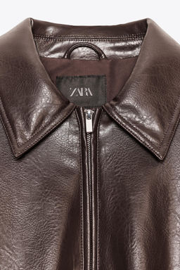 FAUX LEATHER BOMBER JACKET - Zara фото 9