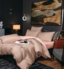 КПБ Candies однотонный с вышивкой на резинке по кругу CANOVR013 Евро