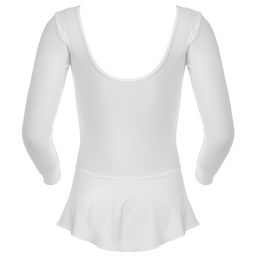 Купальник гимнастический Grace Dance, с юбкой, с длинным рукавом, р. 34, цвет белый  фото 8