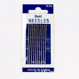 Цена за 12 шт. Иглы швейные №1/5, с золотым ушком, d=1.04 мм, 6 см, набор 10 шт.