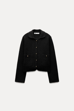 PLAIN KNIT POLO NECK JACKET - Zara фото 5