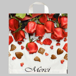 Цена за 25 шт. Пакет «Мерси», полиэтиленовый с петлевой ручкой, 38×42 см, 40 мкм