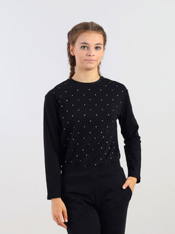 CRB wear / CWJG 63911-22 Джемпер для девочки,черный/Ex.Cherubino