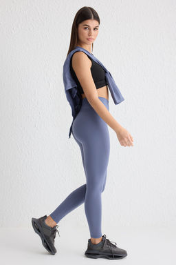 Indigo Soft F?rcal? Kumas Reflektor Bask? Detayl? Tam Boy Orme Spor Tayt THMAW25TY00020