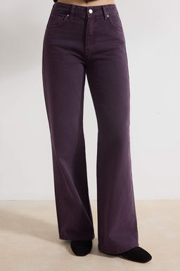 Mor Y?kama Efektli Yuksek Bel %100 Pamuk Uzun Boy Wide Leg Jeans TWOSS26JE00047 - Trendyolmilla фото 5