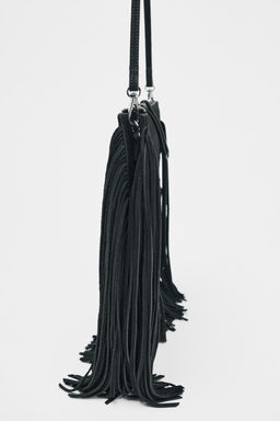 FRINGED SPLIT SUEDE MINI CROSSBODY BAG - Zara фото 11
