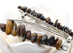 Заколка для волос с тигровым глазом 6,5*0,8*1,3см